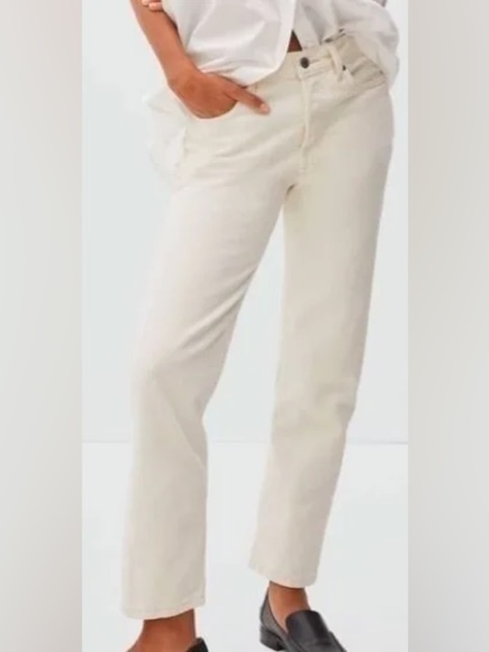 Everlane The Rigid Slouch Button Fly Jean in Ecru Size 31